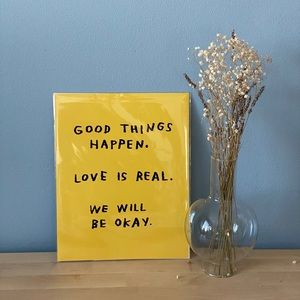 Good Things Happen (Yellow) Print 11 x 14 by Adam J. Kurtz